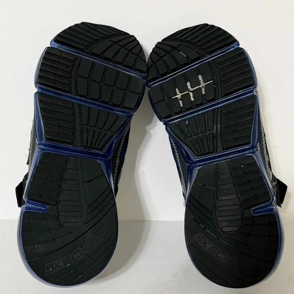 Skechers Kids‎ Boy's Skech-air Mega Sneakerss Blue Grey Camo Memory Foam Size 5Y
